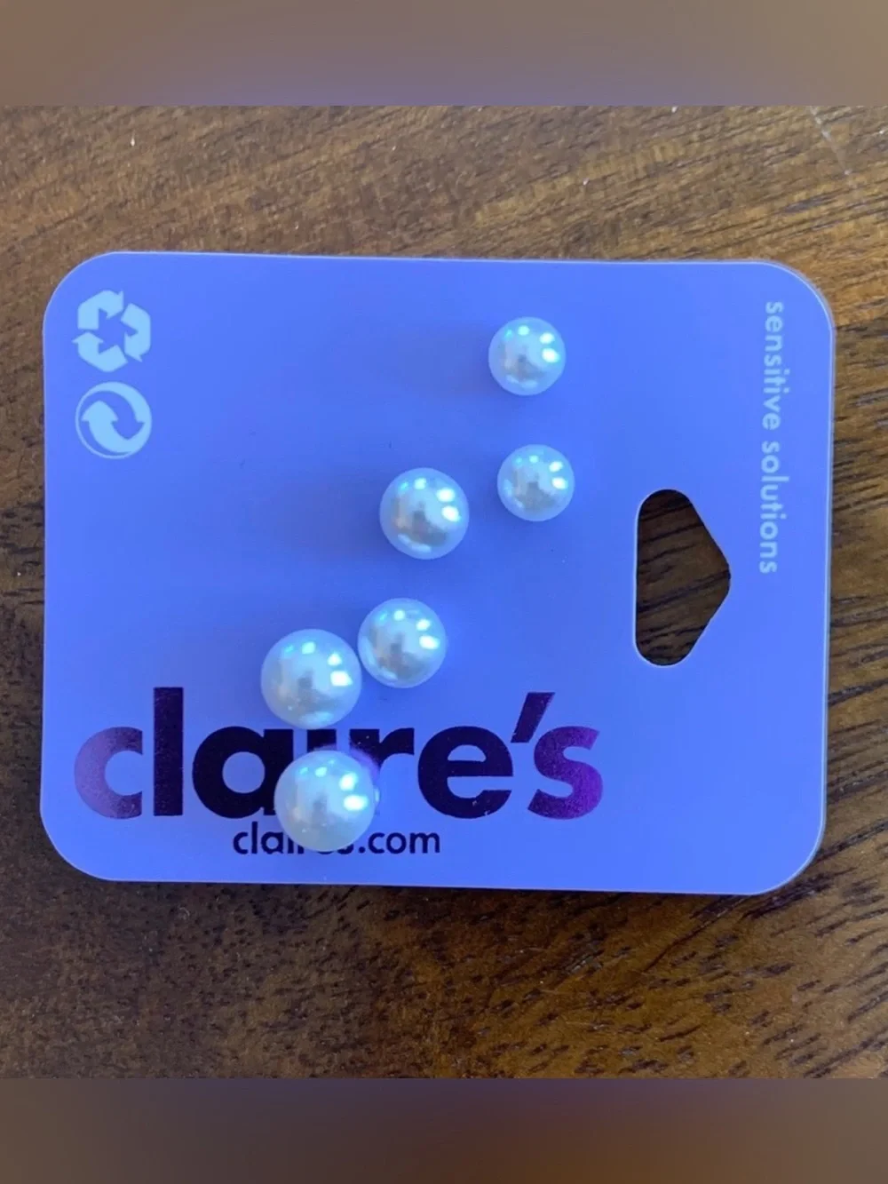 Claire's White Sensitive Solutions Faux Pearl Studs